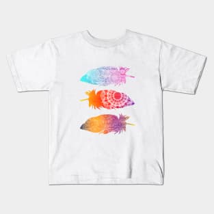 Feathers - Tribal Kids T-Shirt